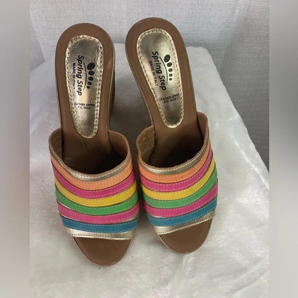 Spring Step Made in Italy 7.5
Leather Cork Wedge Sandal - Picture 6 of 9